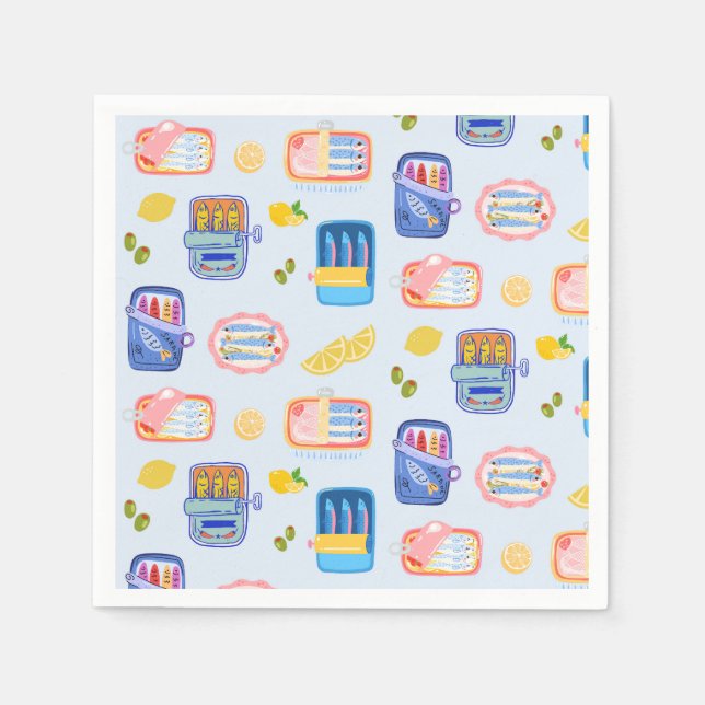 Servilleta De Papel Sardinas y Limones (Anverso)