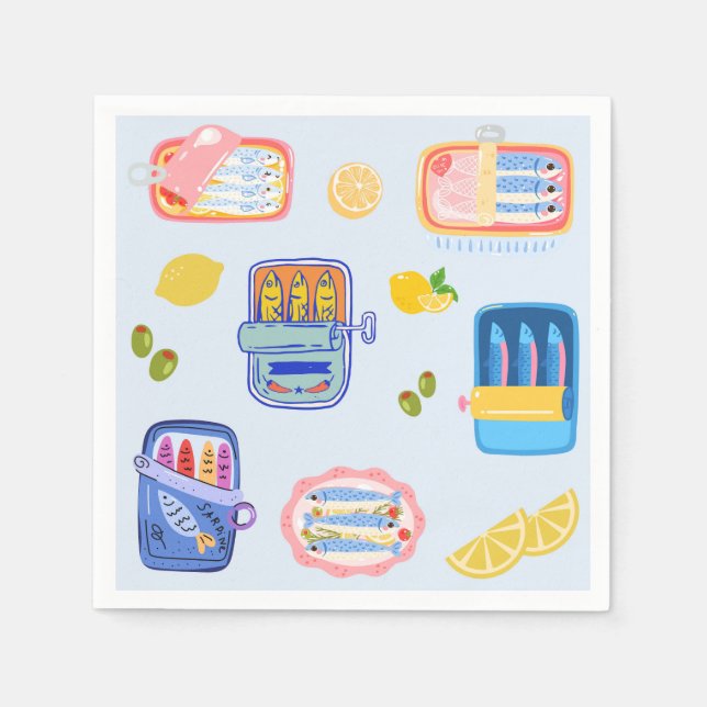 Servilleta De Papel Sardines and Lemons (Anverso)