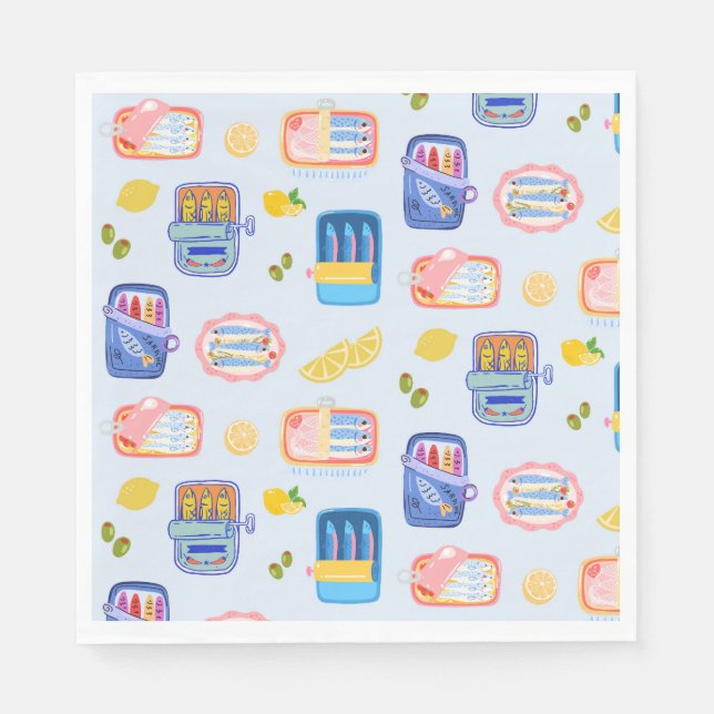 Servilleta De Papel Sardines and Lemons (Anverso)