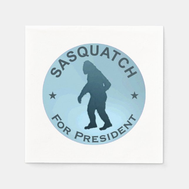 Servilleta De Papel Sasquatch Para Presidente (Anverso)