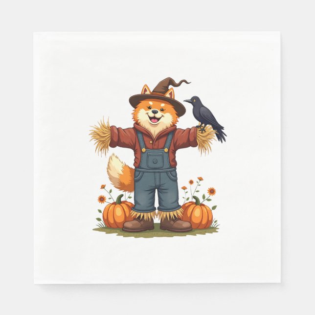 Servilleta De Papel Scarecrow Samoyed Dog (Anverso)