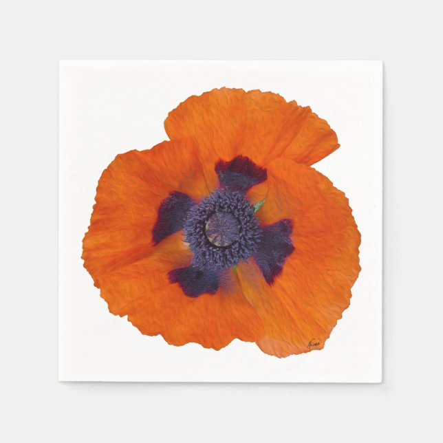Servilleta De Papel Scarlet Naranja Poppy 1 (Anverso)