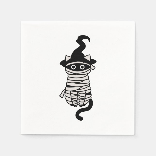 Servilleta De Papel Scary cat wrapped (Anverso)