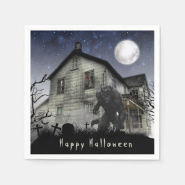Servilleta De Papel Scary Happy Halloween Werewolf