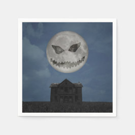Servilleta De Papel Scary Jack O Lantern Halloween Moon
