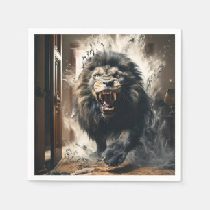 Servilleta De Papel Scary Lion