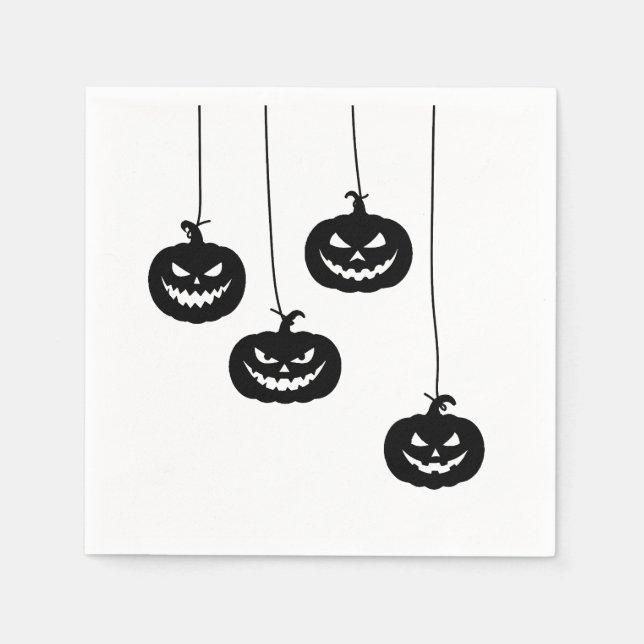 Servilleta De Papel Scary Pumpkin hanging (Anverso)
