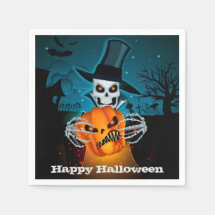 Servilleta De Papel Scary Skeleton Halloween Party