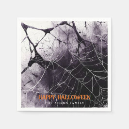 Servilleta De Papel Scary Spider Web Happy Halloween Custom Name