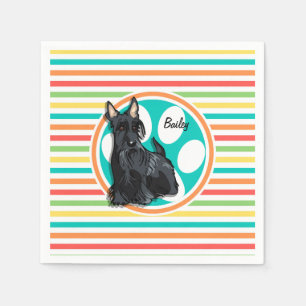 Servilleta De Papel Schnauzer, franjas de arco iris brillantes