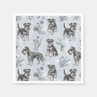Servilleta De Papel Schnauzer miniatura Toile de Jouy vintage