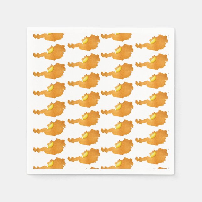 Servilleta De Papel Schnitzel vienés - Mapa De Austria (Anverso)