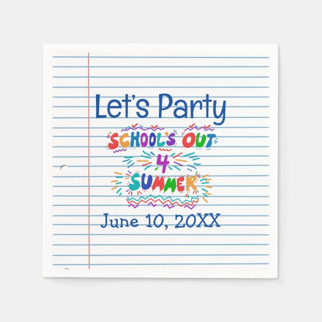 Servilleta De Papel School’s Out Loose Leaf Paper (Anverso)