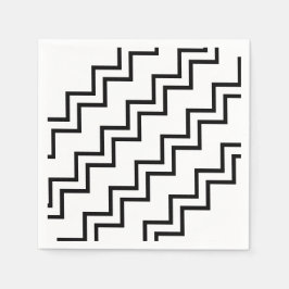 Servilleta De Papel Schwarz weiß zickzack