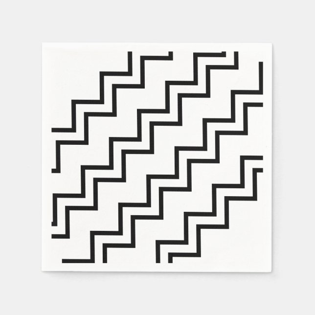 Servilleta De Papel Schwarz weiß zickzack (Anverso)