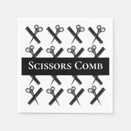 Servilleta De Papel Scissors Comb Hairstylist Salon