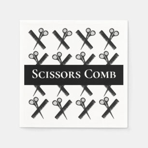 Servilleta De Papel Scissors Comb Hairstylist Salon