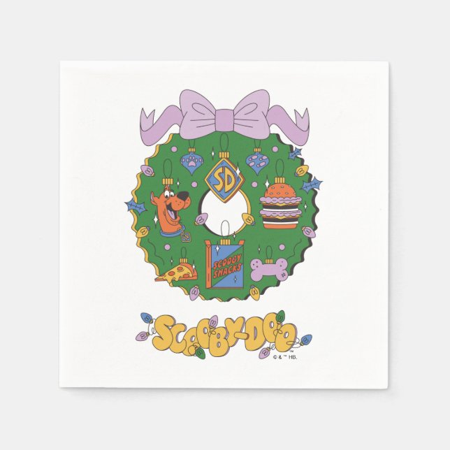 Servilleta De Papel Scooby-Doo Holiday Snack Wreath Graphic (Anverso)