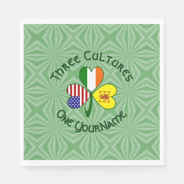 Servilleta De Papel Scot Lion Irish USA Banderas Shamrock personalizad (Anverso)