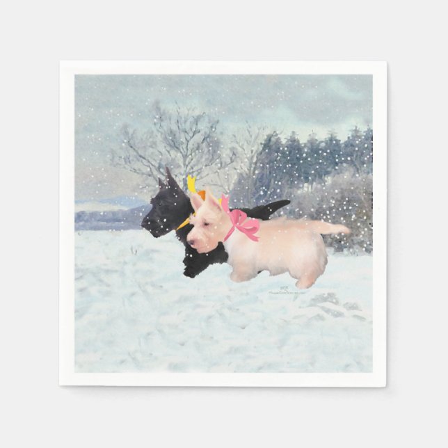 Servilleta De Papel Scottie Pups (Anverso)