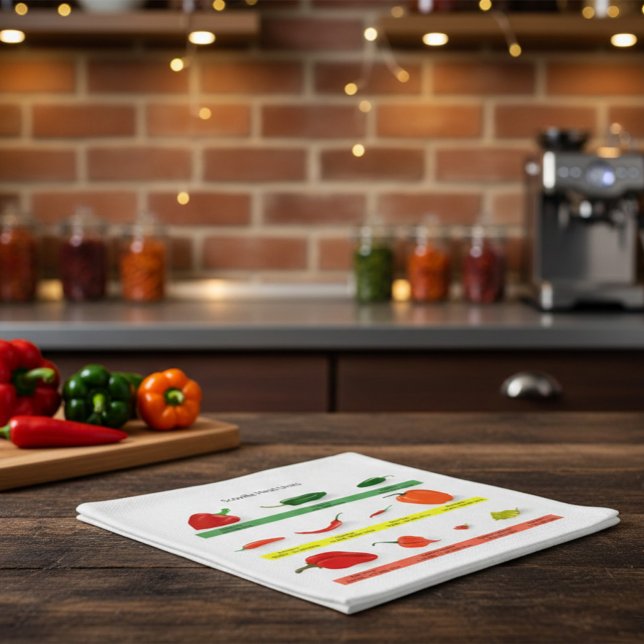 Servilleta De Papel Scoville Heat Units Chili Pepper Chart  (Subido por el creador)