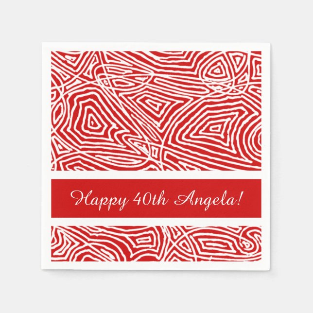 Servilleta De Papel Scribbleprints Red (Anverso)