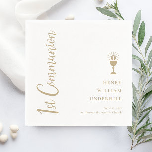 Servilleta De Papel Script Boys 1ª comunión