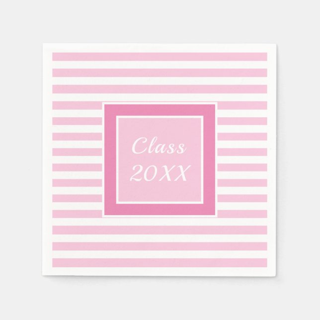 Servilleta De Papel Script Moderno Sencillo Fiesta de Graduación Rosa (Anverso)
