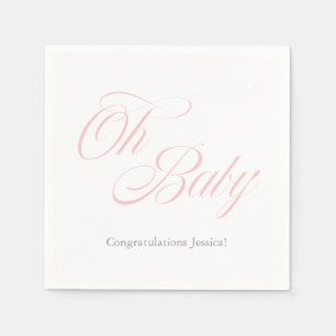 Servilleta De Papel Script Oh Baby   BABY SHOWER   Es un Chica
