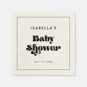 Servilleta De Papel Script retro vintage Baby Shower
