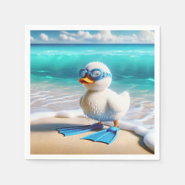 Servilleta De Papel Scuba Diver Duckling (Anverso)