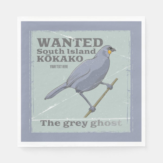 Servilleta De Papel Se busca Kokako (Anverso)