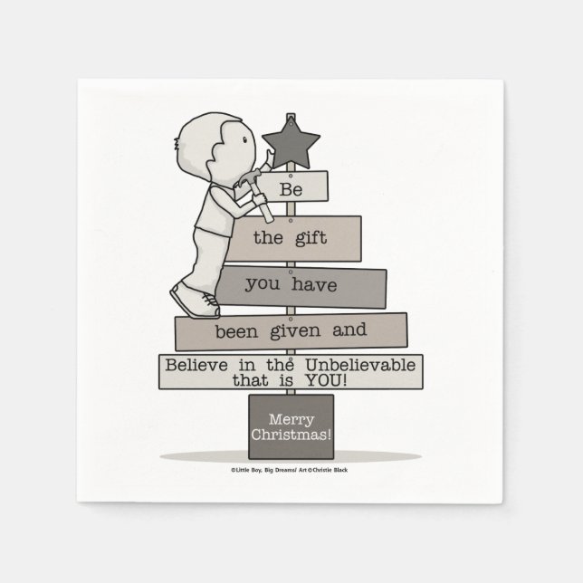 Servilleta De Papel Sé el árbol de regalo-Navidad (Anverso)