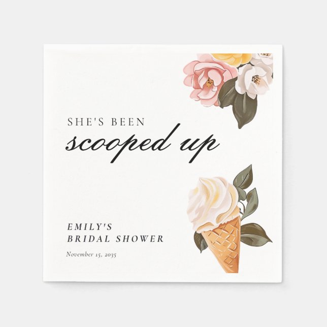 Servilleta De Papel Se Ha Recogido Ducha de Novia (Anverso)