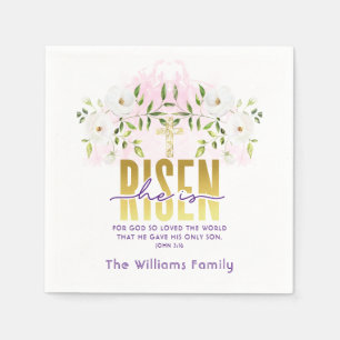 Servilleta De Papel Se Levanta Cita Religiosa Cristiana Pascua