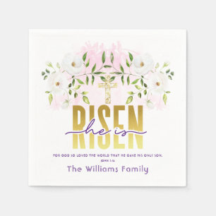 Servilleta De Papel Se Levanta Cita Religiosa Cristiana Pascua