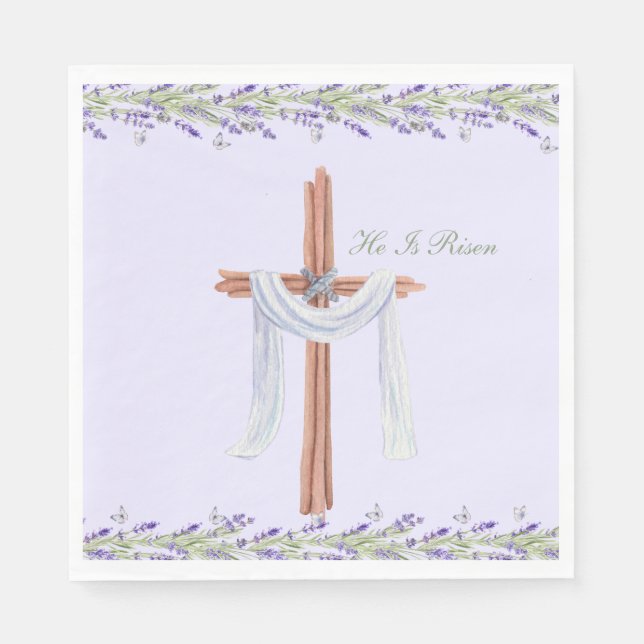 Servilleta De Papel Se Levanta La Pascua Cristiana Personalizada (Anverso)