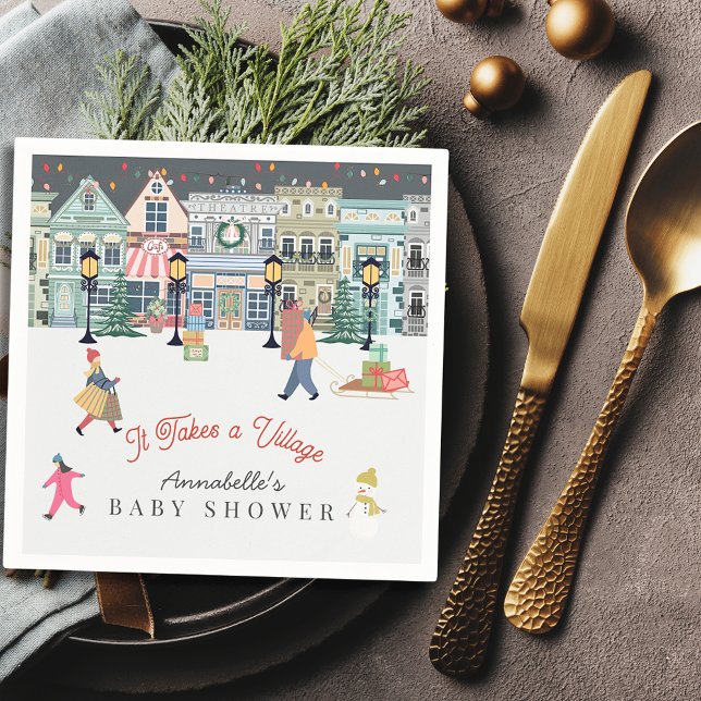 Servilleta De Papel Se Necesita Un Baby Shower De Village Holiday Town (Subido por el creador)