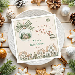 Servilleta De Papel Se necesita un Baby Shower neutral de aldea