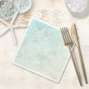 Servilleta De Papel Sea Foam Beach Wedding Starfish ID837