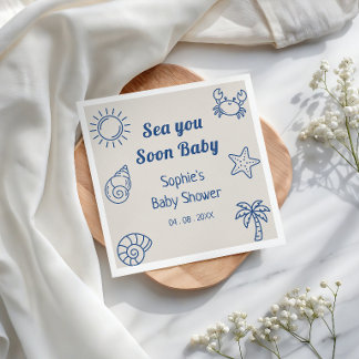 Servilleta De Papel Sea You Soon Baby Shower Costero