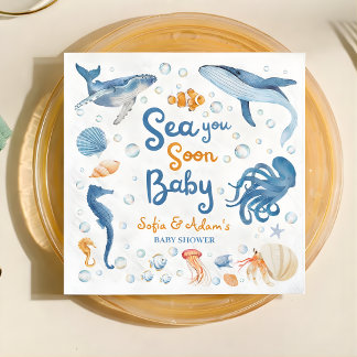 Servilleta De Papel Sea You Soon Coastal Baby Shower