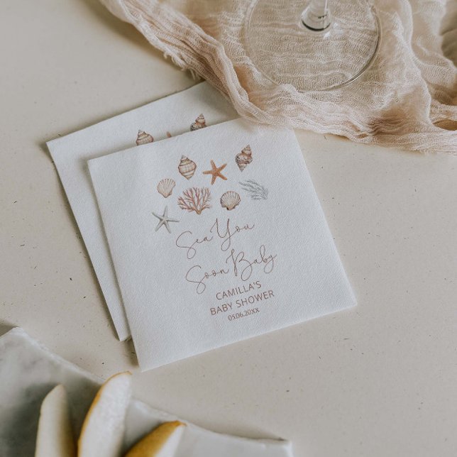 Servilleta De Papel Sea You soon Coastal Baby Shower (Subido por el creador)