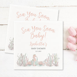 Servilleta De Papel Sea You Soon Cute Hand Drawn Baby Shower