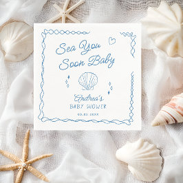 Servilleta De Papel Sea You soon Mane Drake Ocean Seashell Baby Shower