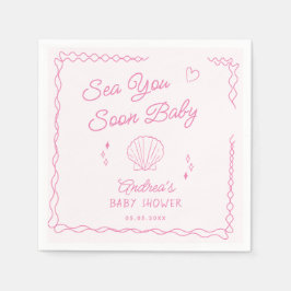 Servilleta De Papel Sea You soon Mane Drake Ocean Seashell Baby Shower
