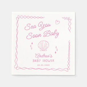 Servilleta De Papel Sea You soon Mane Drake Ocean Seashell Baby Shower