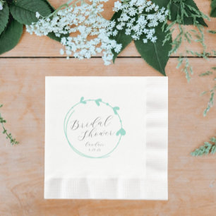 Servilleta De Papel Seafoam Sencilla Wreath Bridal Shower
