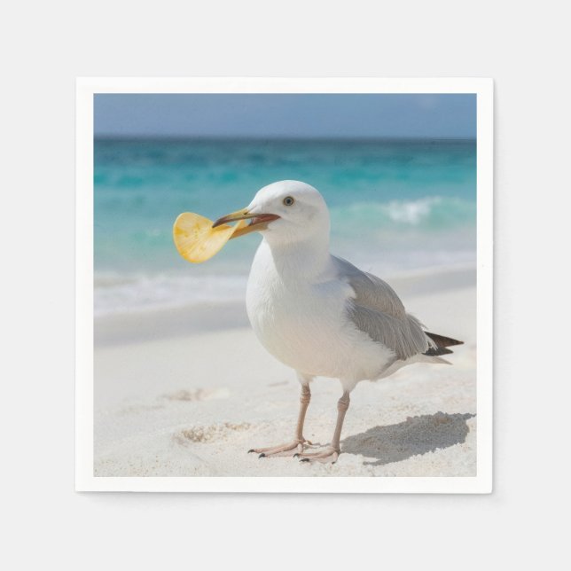 Servilleta De Papel Seagull with a Potato Chip (Anverso)
