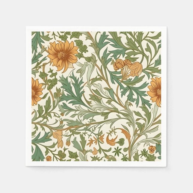 Servilleta De Papel Seamless Arts and Crafts style repeating pattern (Anverso)